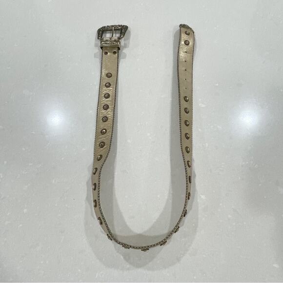 Leatherock Blingy Embellished Rhinestone Western Metallic Leather Belt Gold main image 7